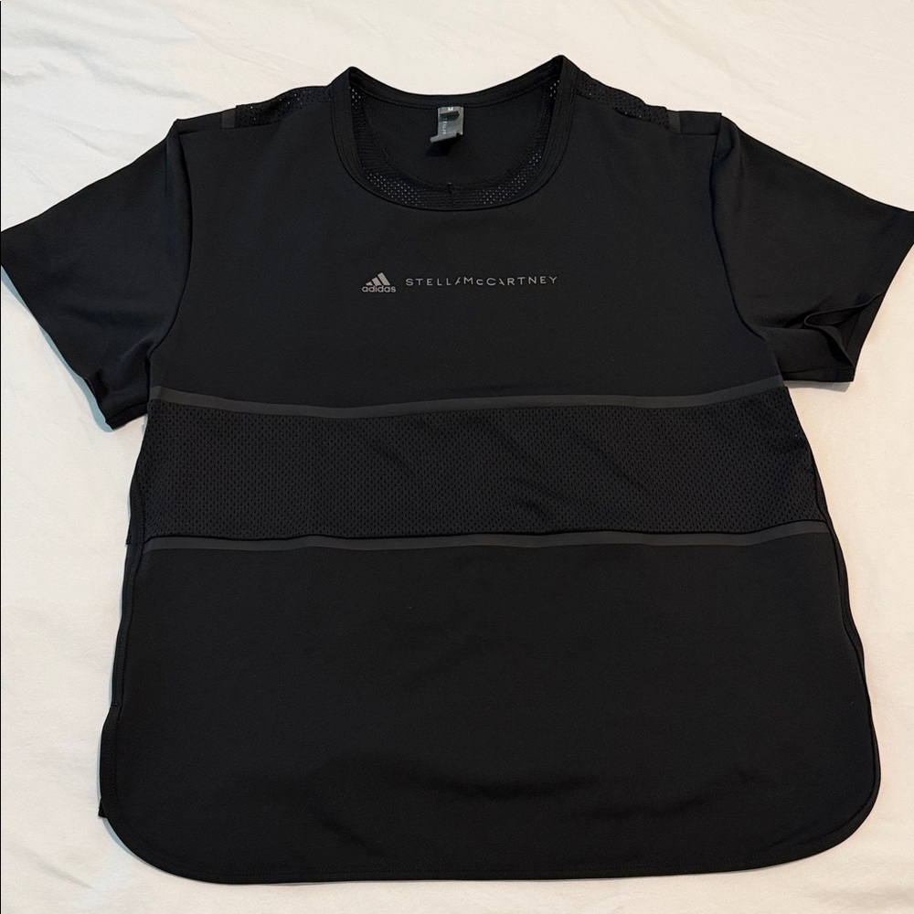 Adidas by Stella McCartney Black Short Sleeve Mesh Panel Tee